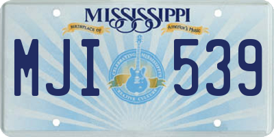 MS license plate MJI539