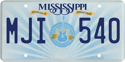 MS license plate MJI540