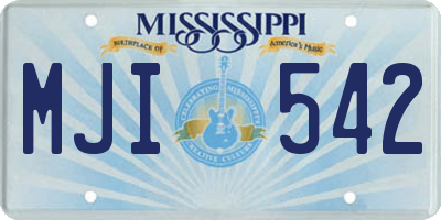 MS license plate MJI542