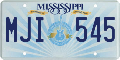 MS license plate MJI545