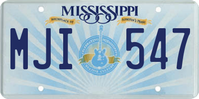 MS license plate MJI547