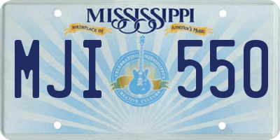 MS license plate MJI550
