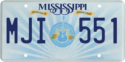 MS license plate MJI551