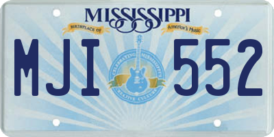MS license plate MJI552