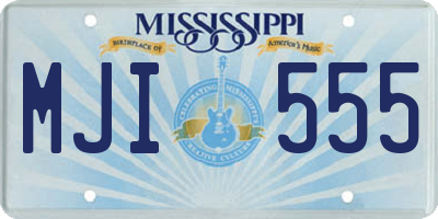MS license plate MJI555