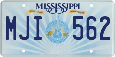 MS license plate MJI562