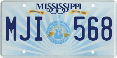 MS license plate MJI568