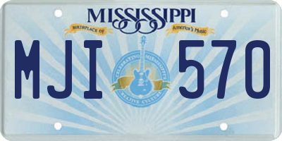 MS license plate MJI570
