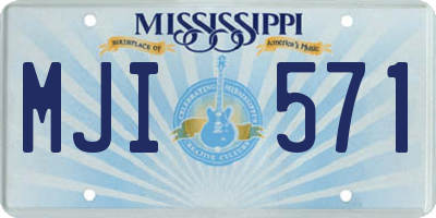 MS license plate MJI571