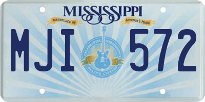 MS license plate MJI572