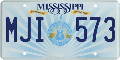 MS license plate MJI573