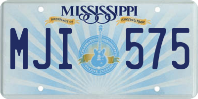 MS license plate MJI575