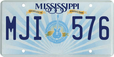 MS license plate MJI576