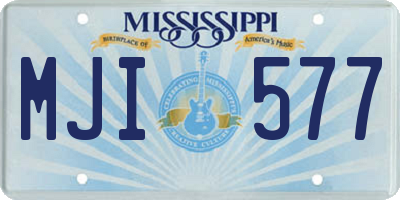 MS license plate MJI577