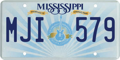 MS license plate MJI579