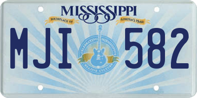 MS license plate MJI582