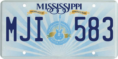 MS license plate MJI583