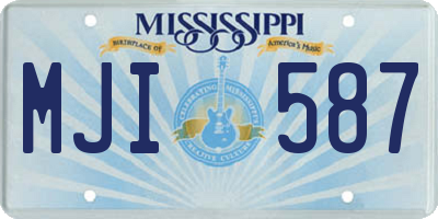 MS license plate MJI587