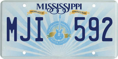 MS license plate MJI592