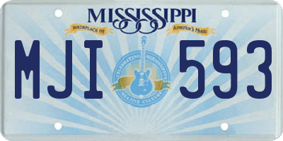 MS license plate MJI593