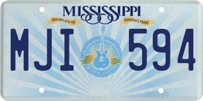 MS license plate MJI594