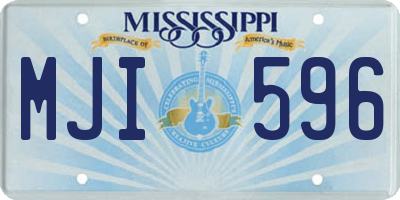 MS license plate MJI596