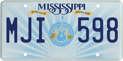 MS license plate MJI598