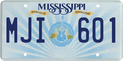 MS license plate MJI601