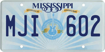 MS license plate MJI602