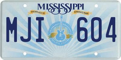 MS license plate MJI604