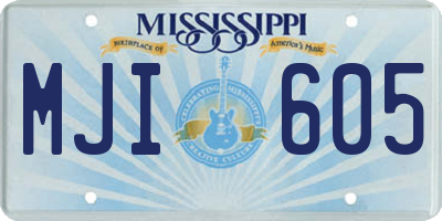 MS license plate MJI605