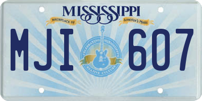 MS license plate MJI607