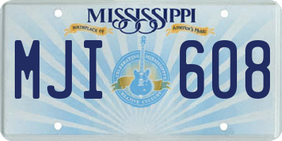 MS license plate MJI608