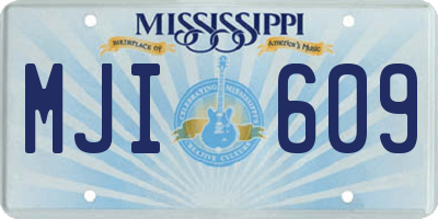 MS license plate MJI609