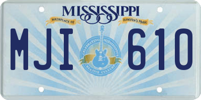 MS license plate MJI610