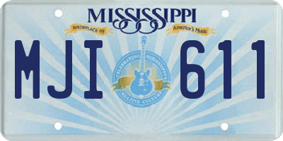 MS license plate MJI611
