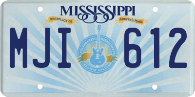 MS license plate MJI612