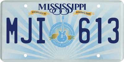 MS license plate MJI613
