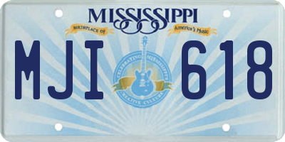 MS license plate MJI618