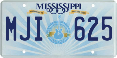 MS license plate MJI625
