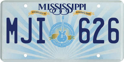 MS license plate MJI626
