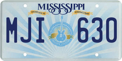 MS license plate MJI630