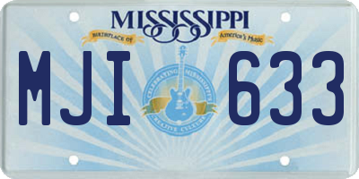 MS license plate MJI633