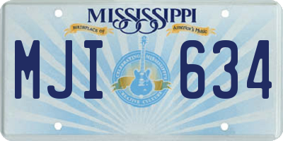 MS license plate MJI634