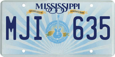 MS license plate MJI635