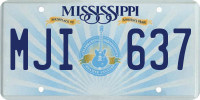 MS license plate MJI637
