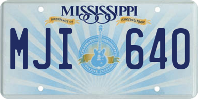 MS license plate MJI640