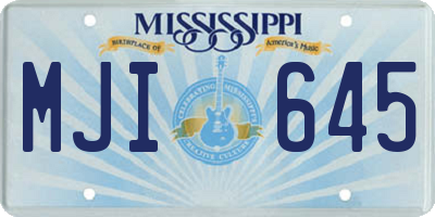 MS license plate MJI645