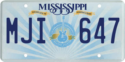 MS license plate MJI647