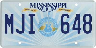 MS license plate MJI648